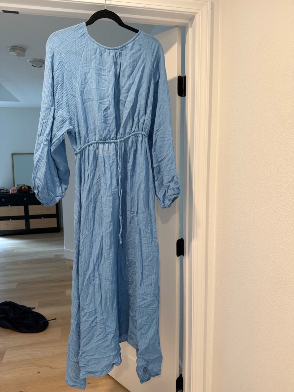 Faithfull the Brand Light Blue Long Sleeve Maxi Dress